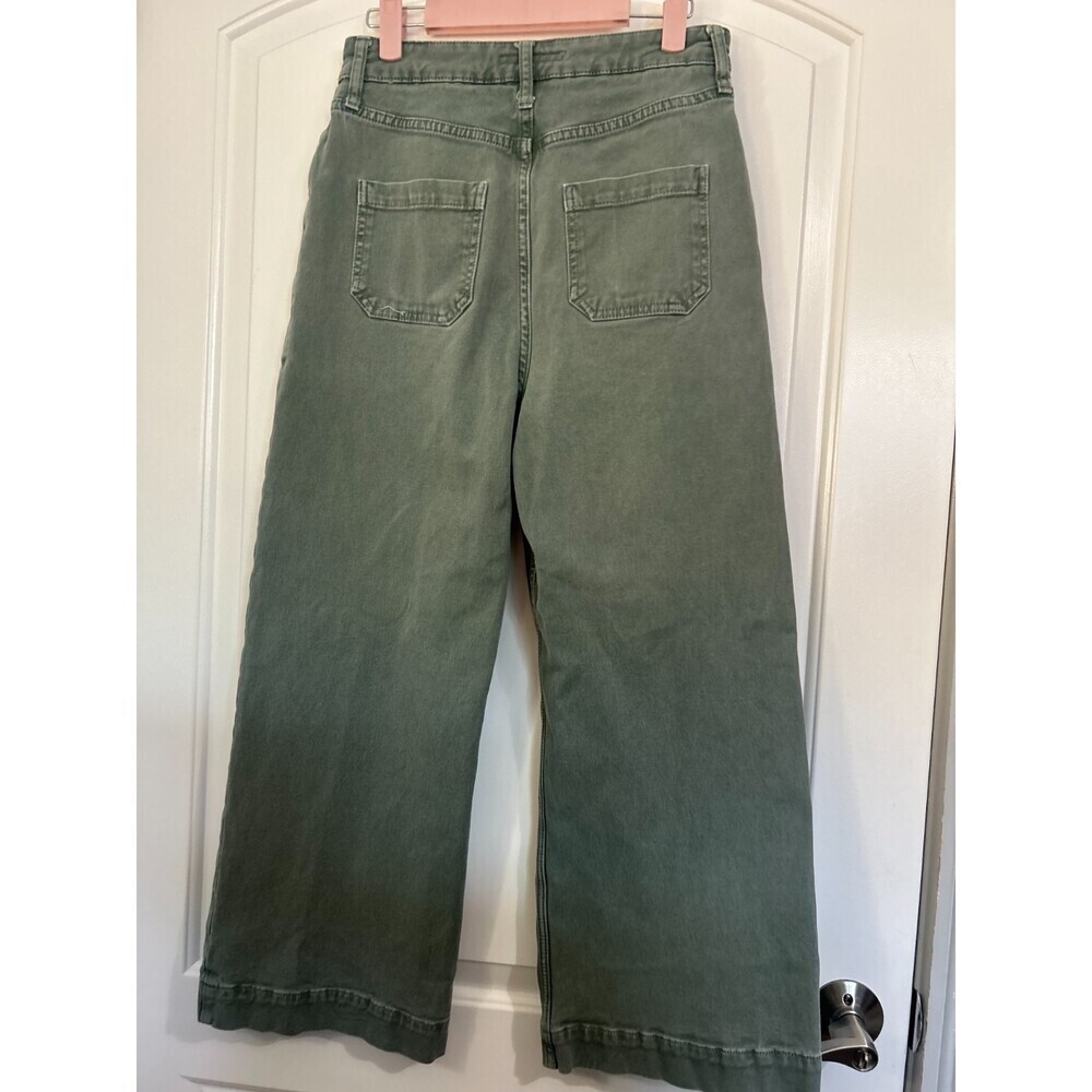 Boden Olive Green Wide Leg Utility Pants Size 6R chic minimalist retro boho 90s - Picture 11 of 12